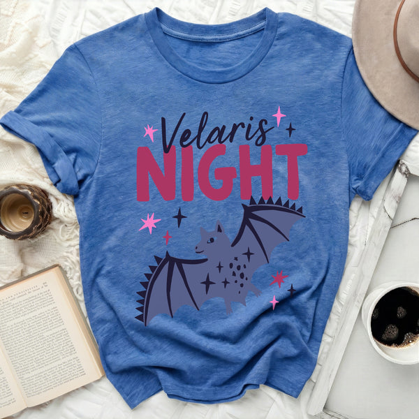 Velaris Night Bat Tee in Heather True Royal