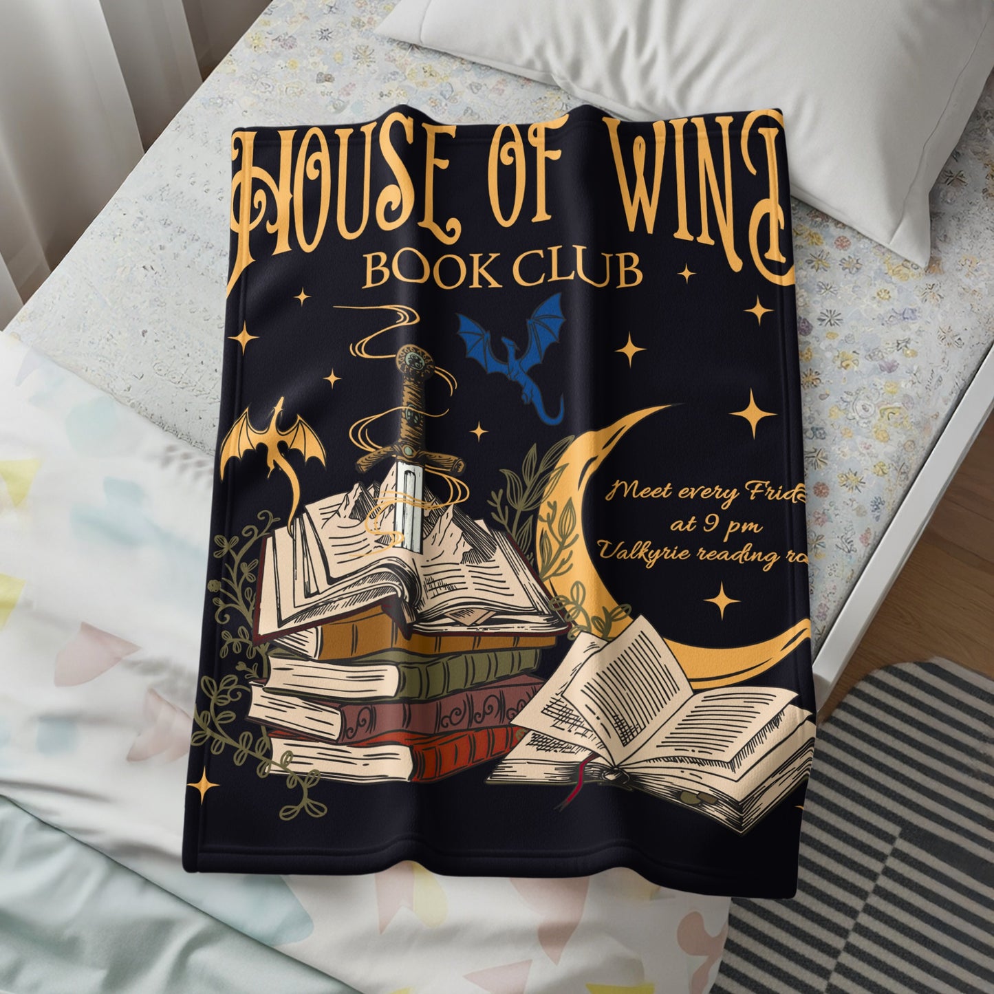 House of Wind Book Club Valkyrie Reading Throw Blanket