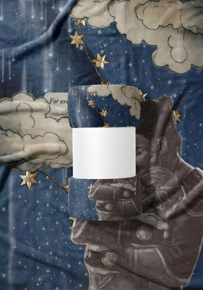 Starry Sky with Father and Child Design Blanket