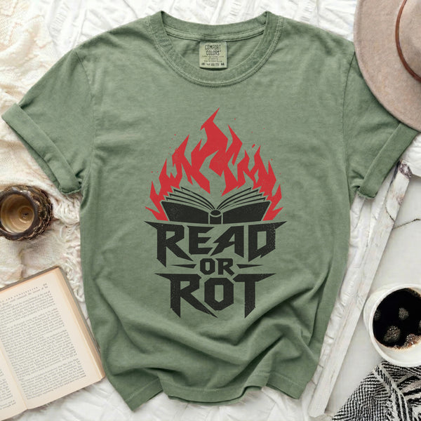Read or Rot Tee in Moss