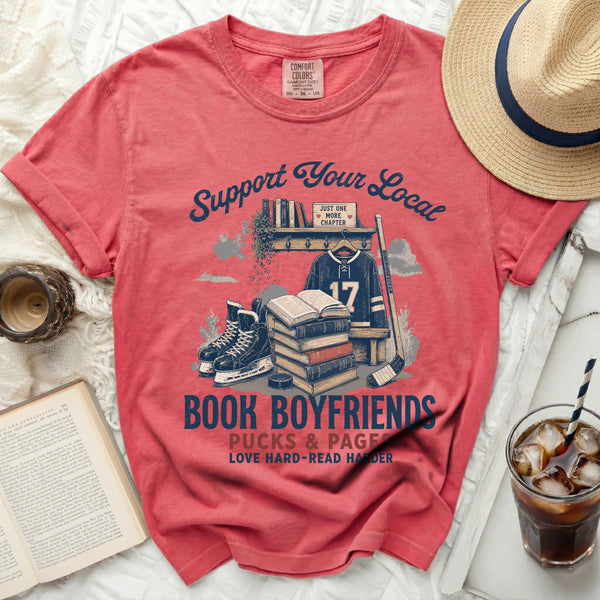 Local Book Boyfriends & Pucks Tee in Watermelon