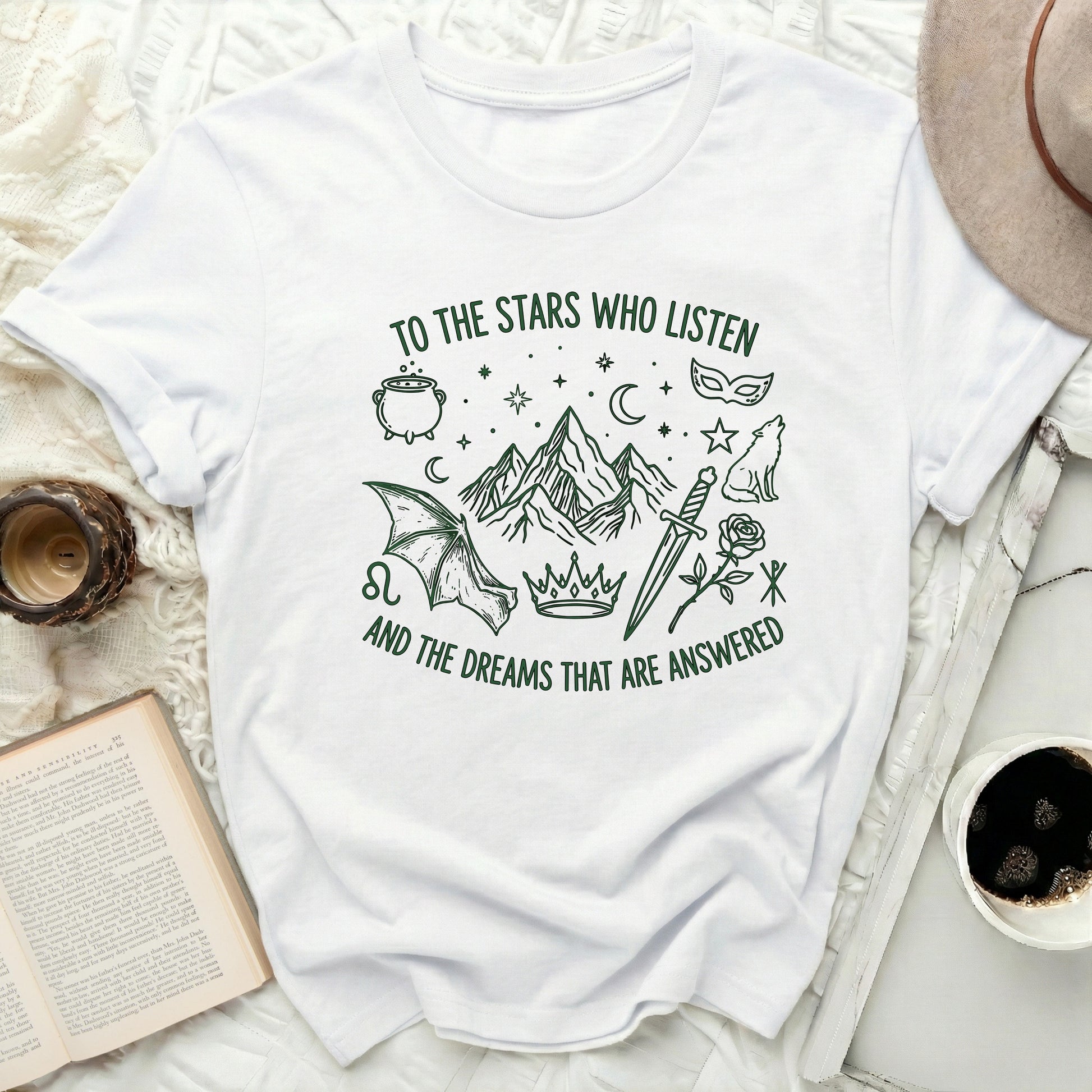 TO STARS WHO LISTEN AND DREAMS THAT ARE ANSWERED t-shirt