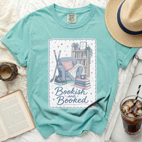 Bookish & Booked Hockey Reader Tee in Island Reef