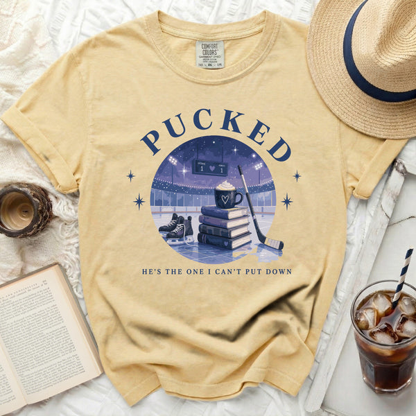 Pucked Hockey Romance Tee in Butter