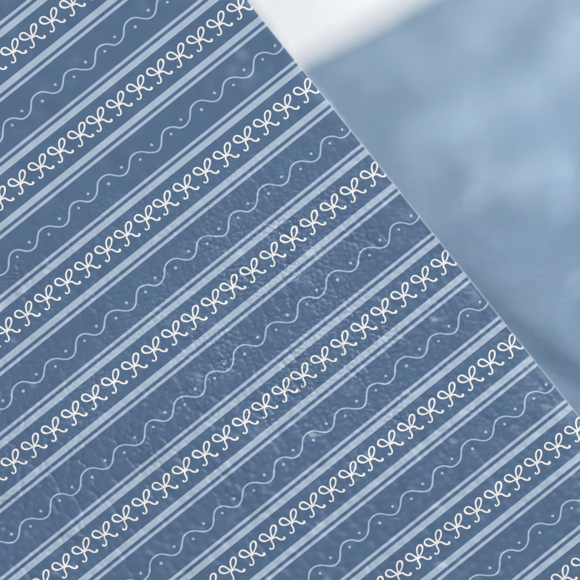 Blue Patterned Striped Design Wrapping Paper