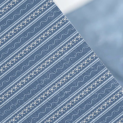 Blue Patterned Striped Design Wrapping Paper