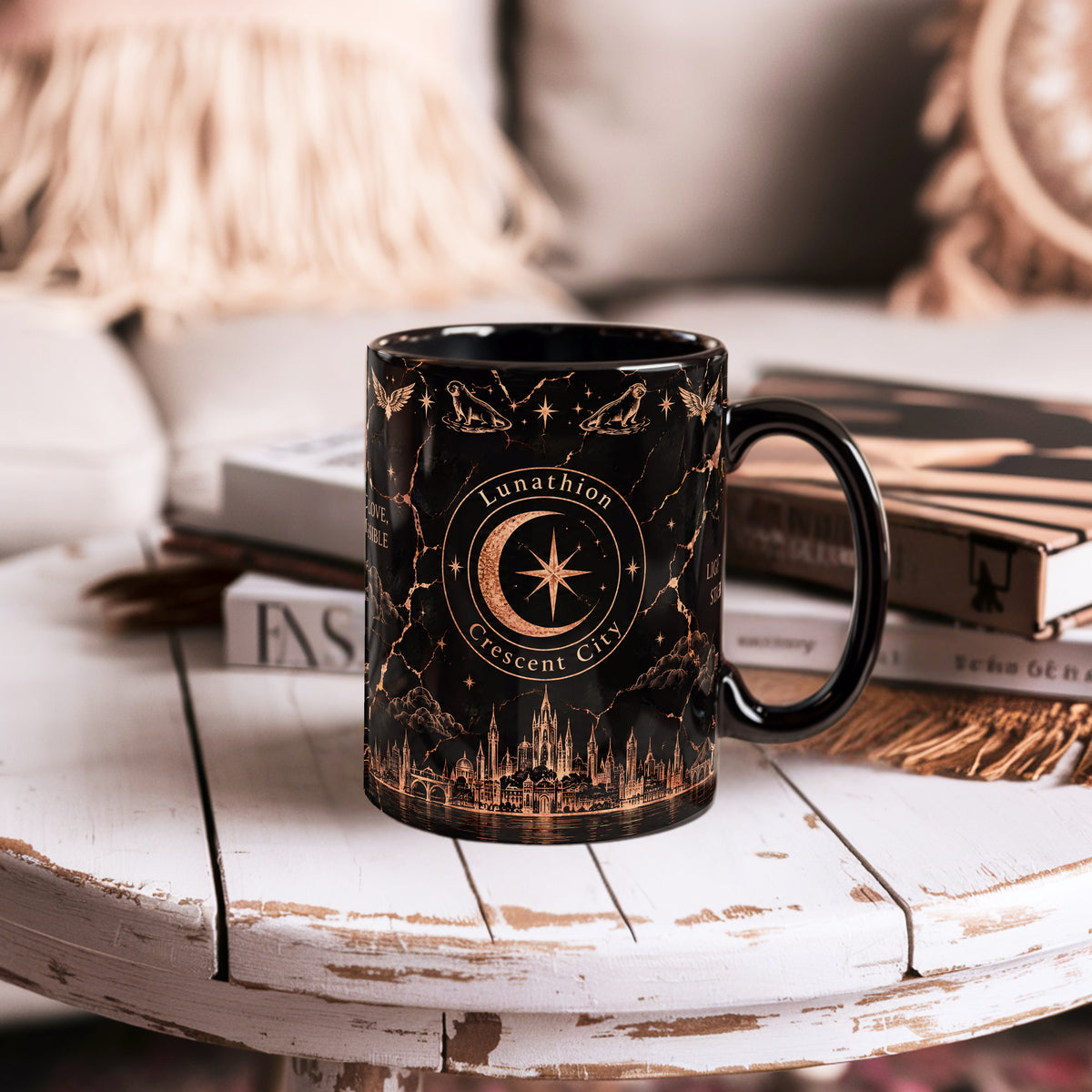 Crescent City Black & Rose Gold Mug