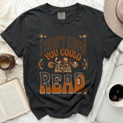 "I Didn't Know You Could Read" text with open book graphic.