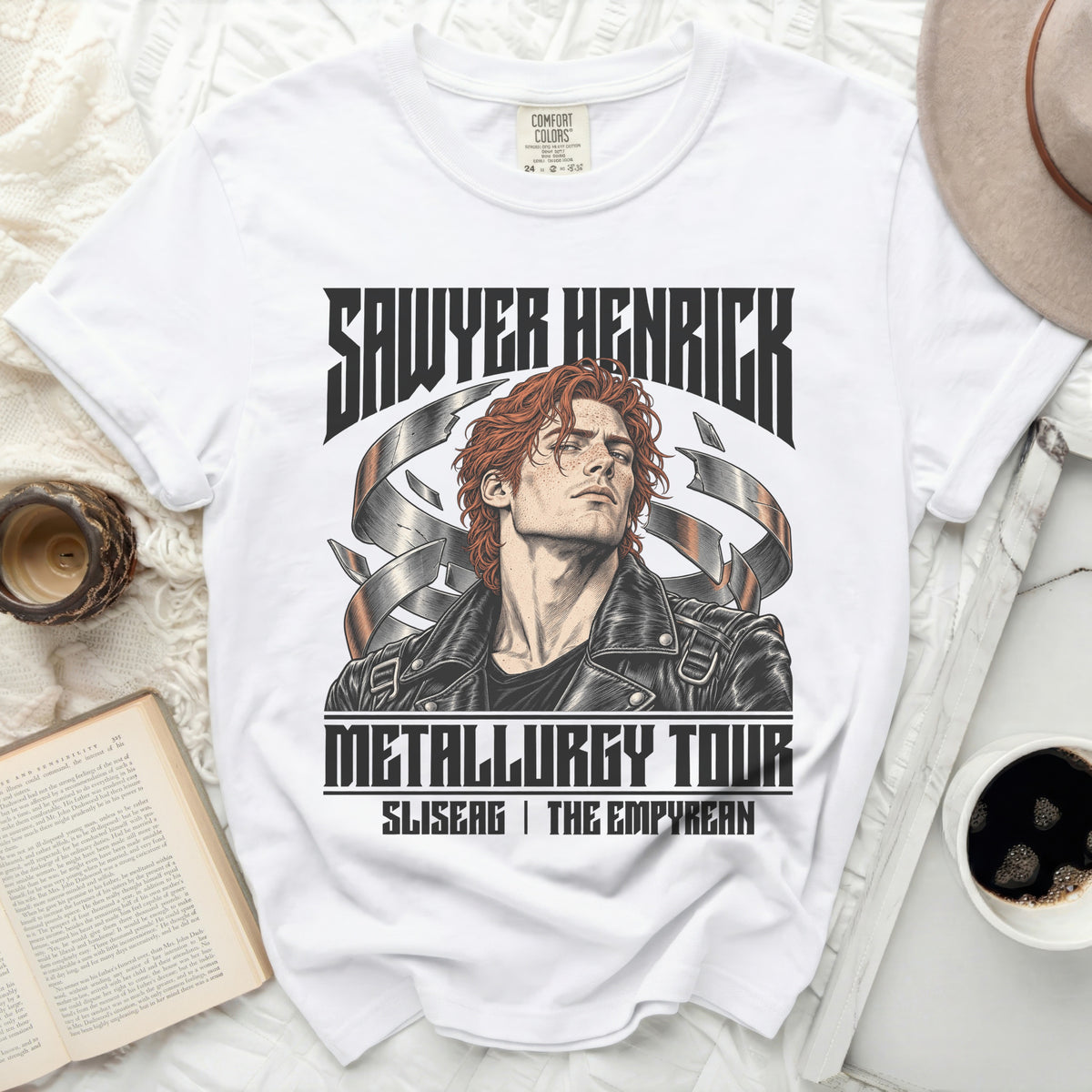 Sawyer Henrick Metallurgy Tour graphic tee with distressed artwork.