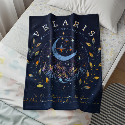 Velaris City of Starlight Moon Night Sky Blanket