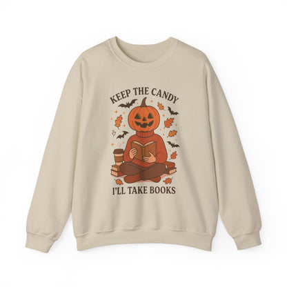 Keep the Candy I'll Take Books Halloween Sweatshirt