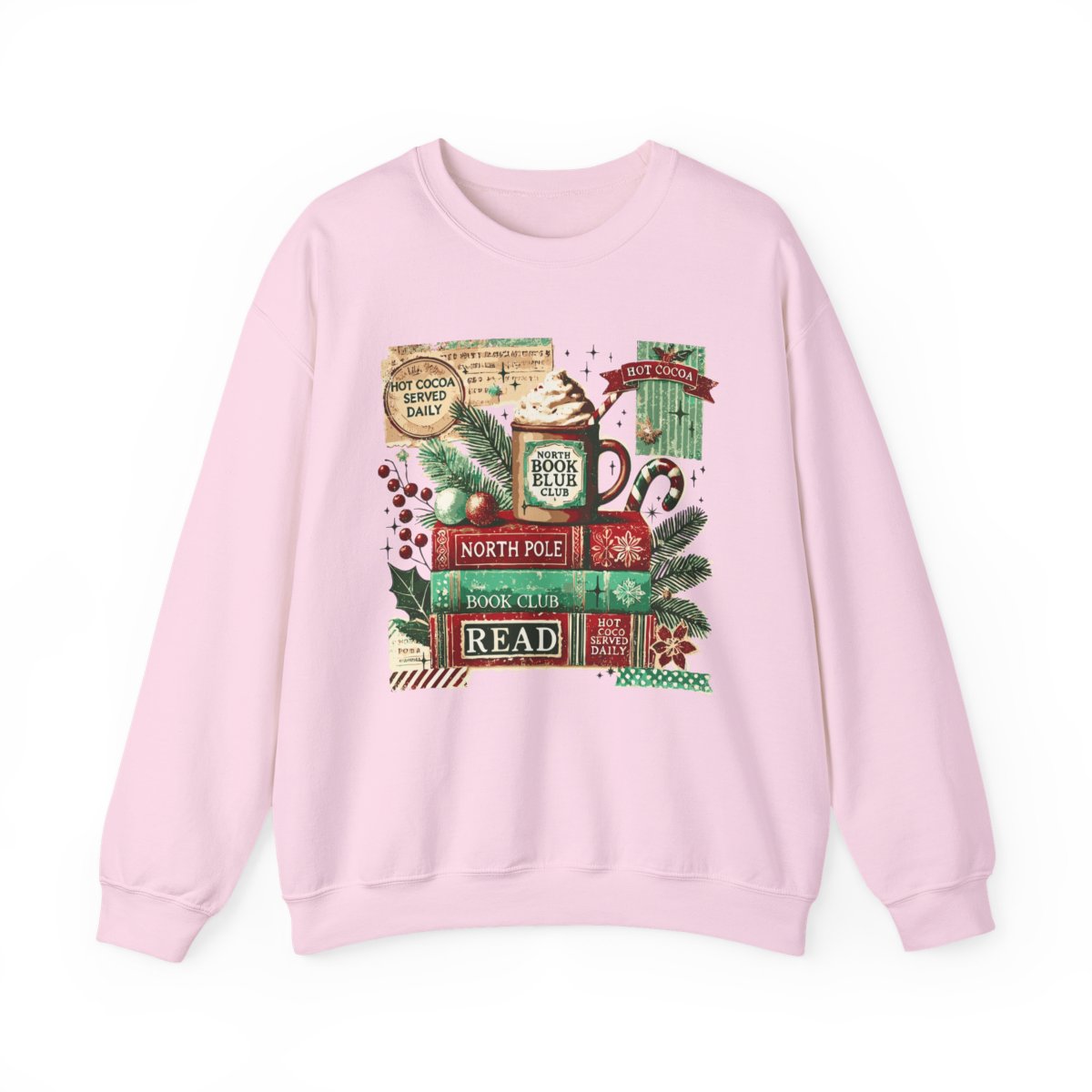 Cozy Hot Cocoa and Books Christmas Sweatshirt