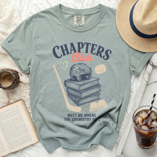 Chapters Club Vintage Hockey Tee in Bay