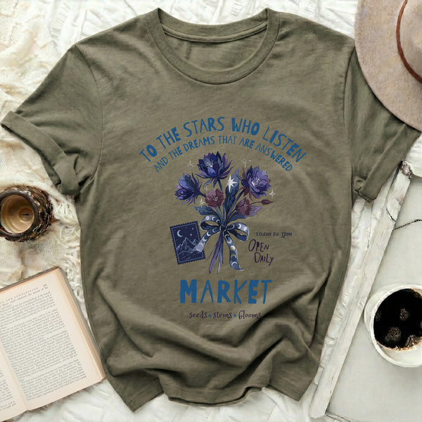 Velaris Flower Market Tee in Military Green