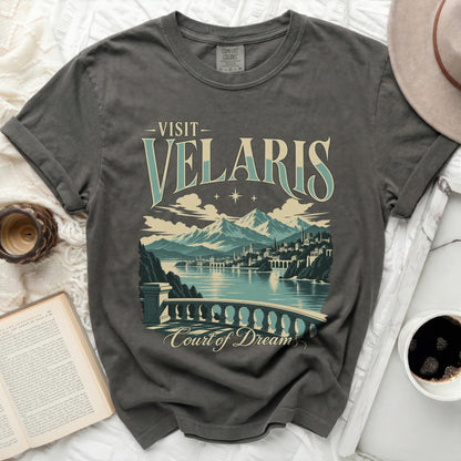 Visit Velaris Court of Dream graphic t-shirt.