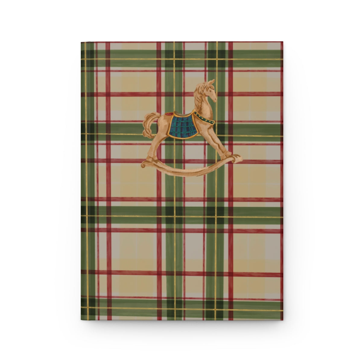 Plaid Patterned Notebook with Rocking Horse Design