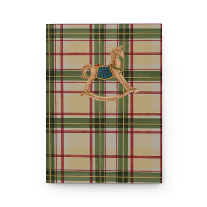 Plaid Patterned Notebook with Rocking Horse Design