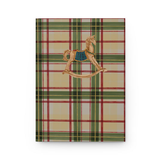 Plaid Patterned Notebook with Rocking Horse Design