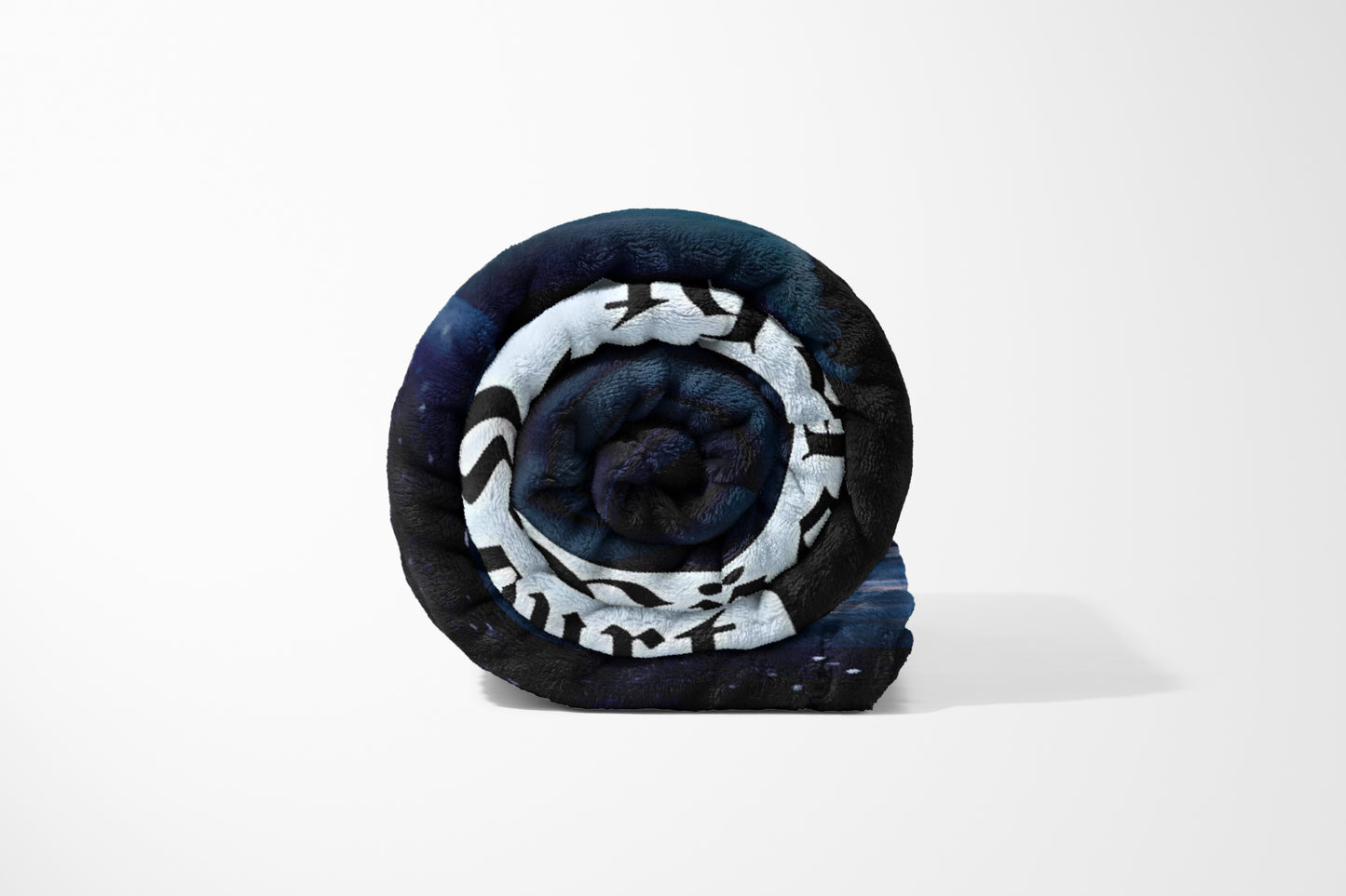 Cozy rolled blanket with unique abstract design