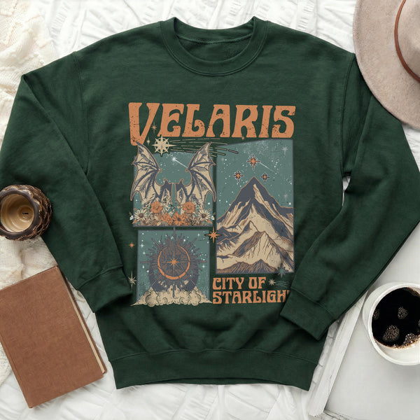 VELARIS City of Starlight Sweatshirt in Forest Green