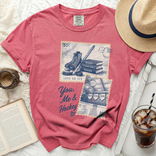 You, Me & Hockey Nostalgic Tee in Crunchberry
