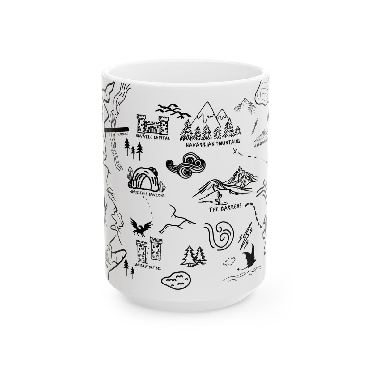 White Fourth Wing Map Mug