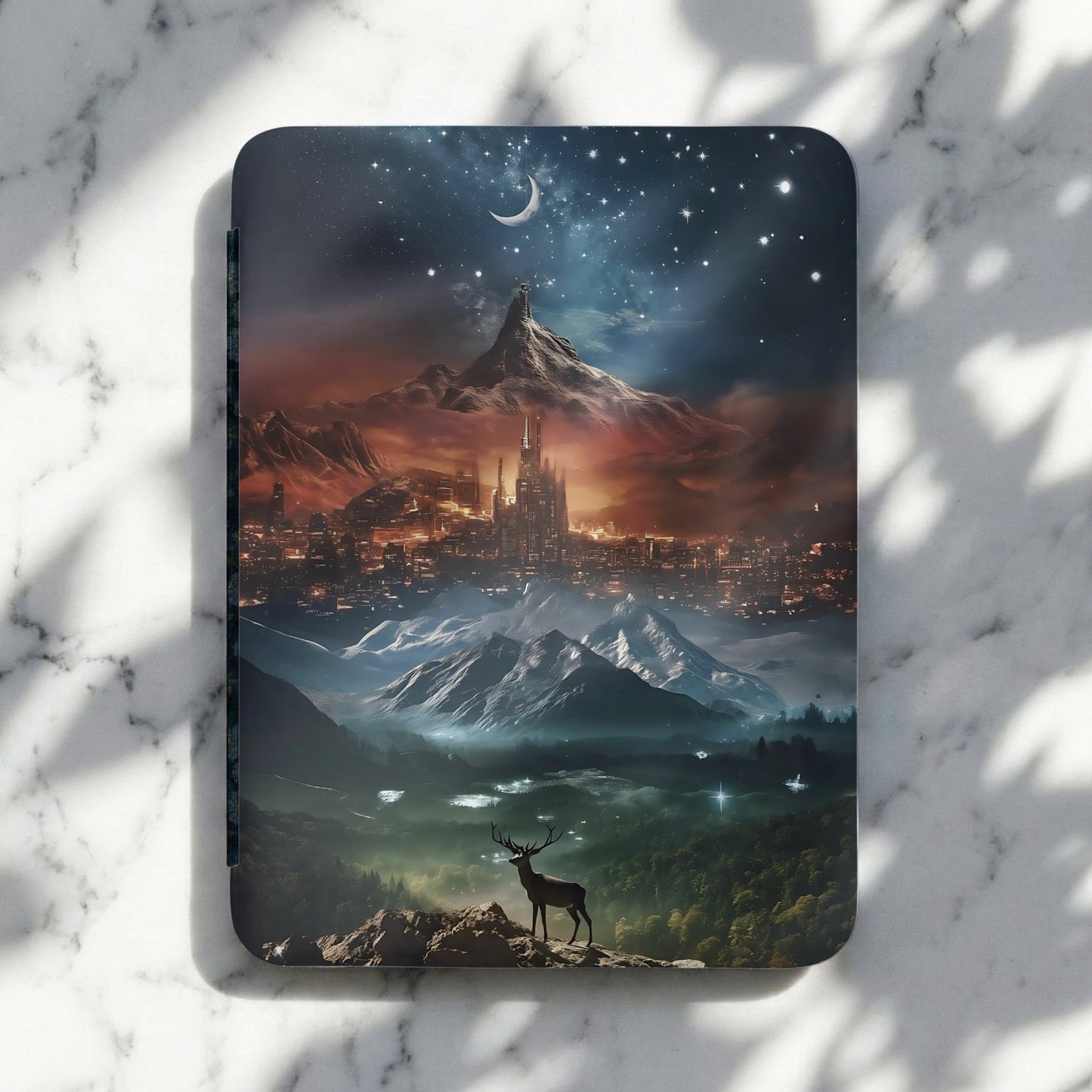 Mystical Stag Cityscape Moon Stars Fantasy product type