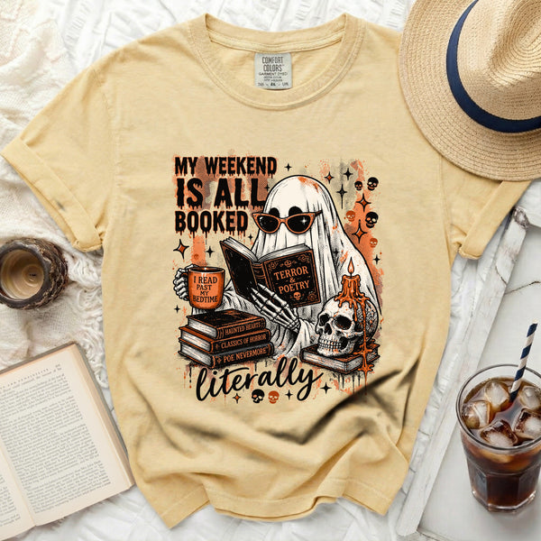 Spooky Reader Ghost Tee in Butter