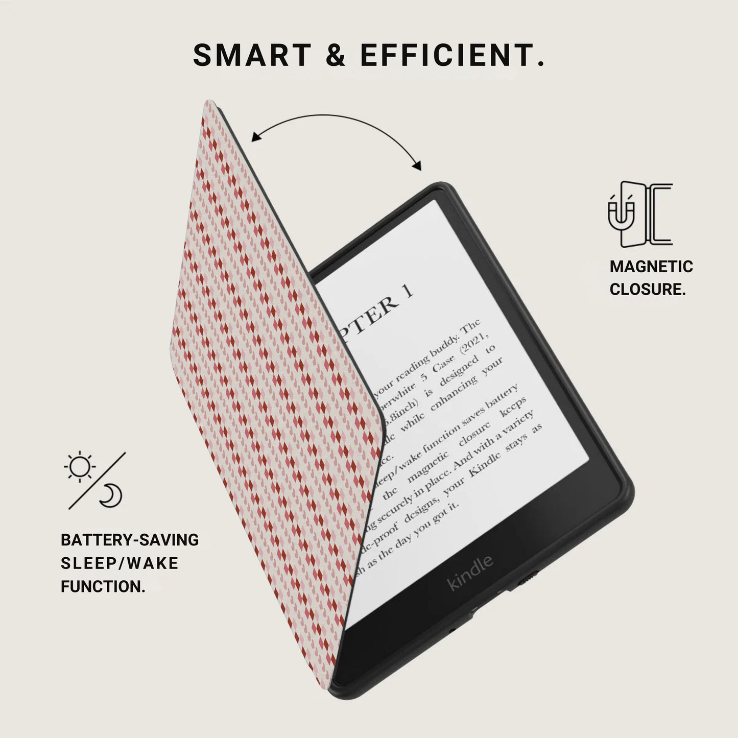 Smart Efficient Kindle Cover with Magnetic Closure System