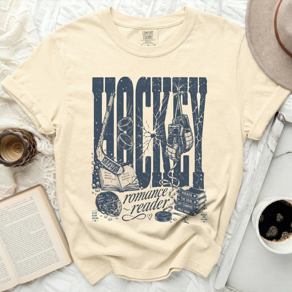 Hockey Romance Reader Tee in Ivory