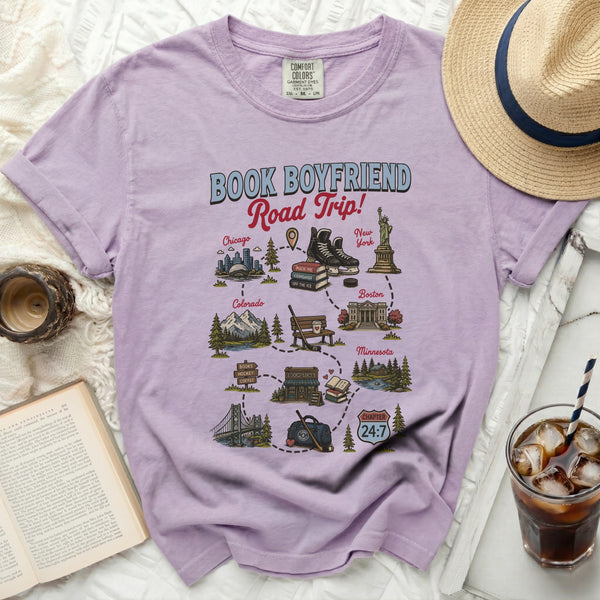 Book Boyfriend Road Trip Tee in Orchid