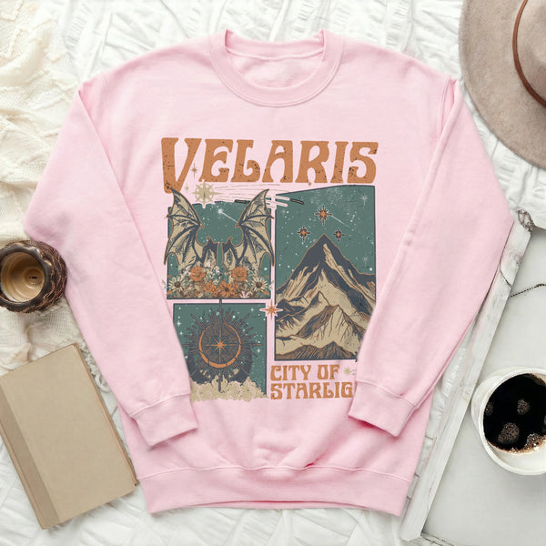VELARIS City of Starlight Sweatshirt in Light Pink