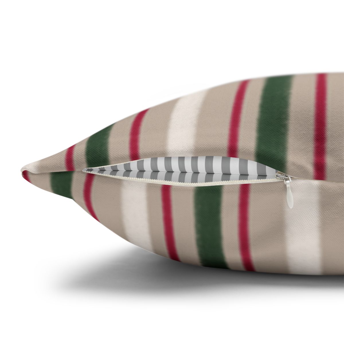 Colorful Stripe Zipper Accent Designer Pillow Product