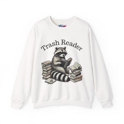 "Trash Reader" Raccoon Book Lover Sweatshirt - MagicMerchEmporium