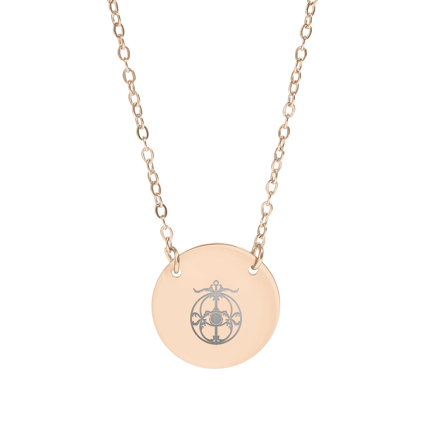 Elegant Round Emblem Design Necklace for Women