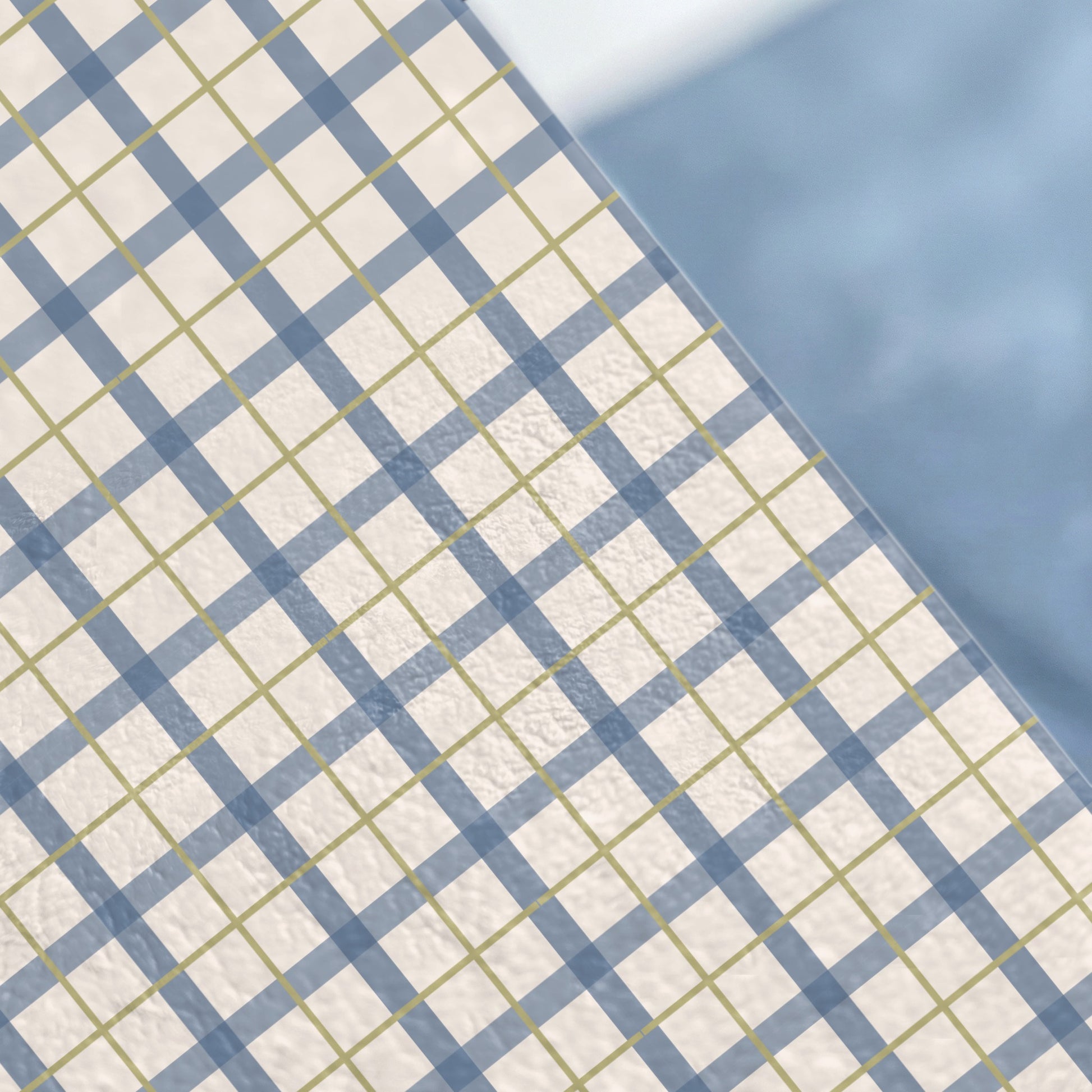 Blue and White Checkered and Lattice Design Paper