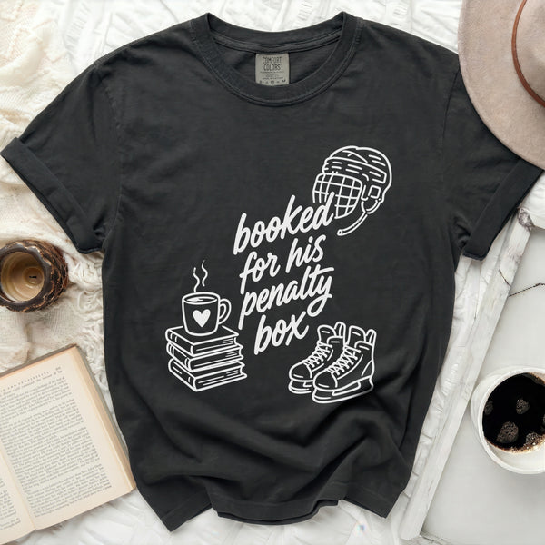 Booked for His Penalty Box Tee in Black