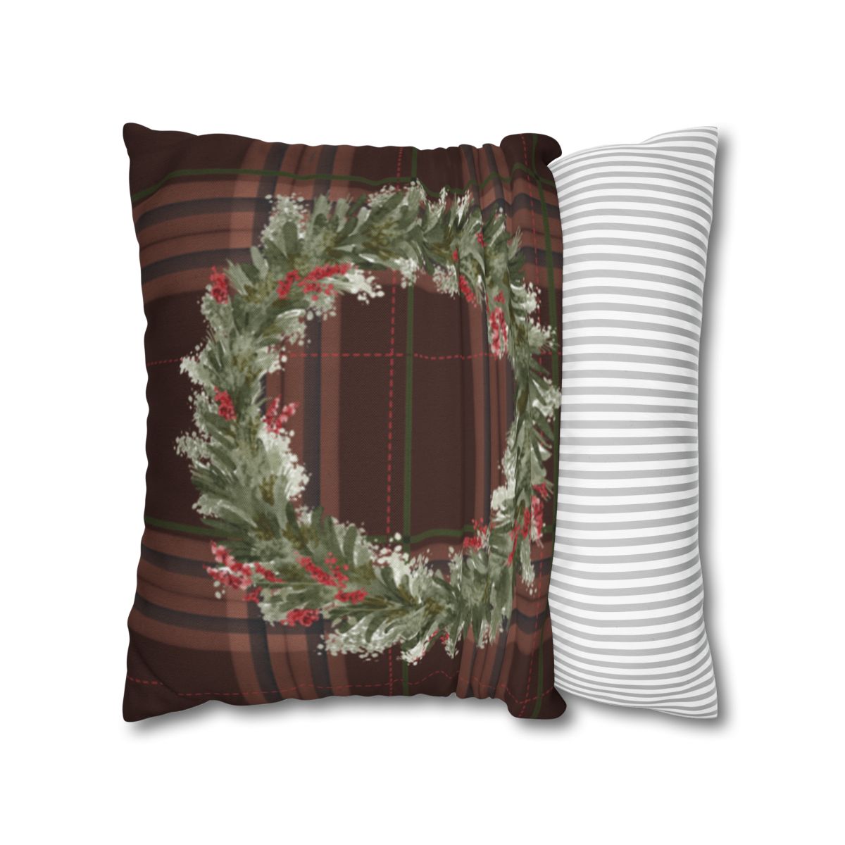 Beautiful Holiday Wreath Design Throw Pillow Decor