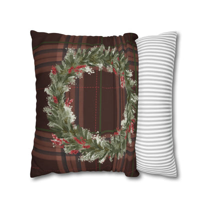 Beautiful Holiday Wreath Design Throw Pillow Decor