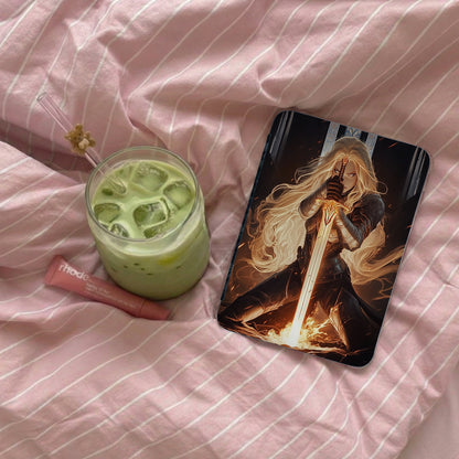 Blonde Warrior Glowing Sword Fierce Heroine Design product type