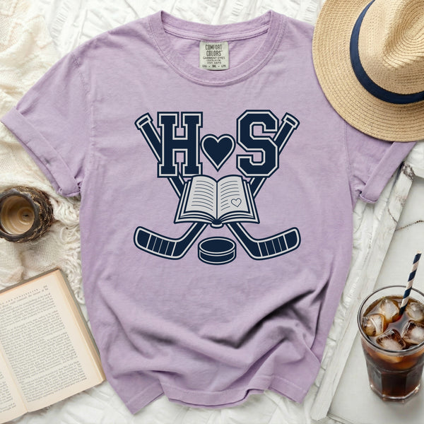 H+S Heart & Hockey Tee in Orchid