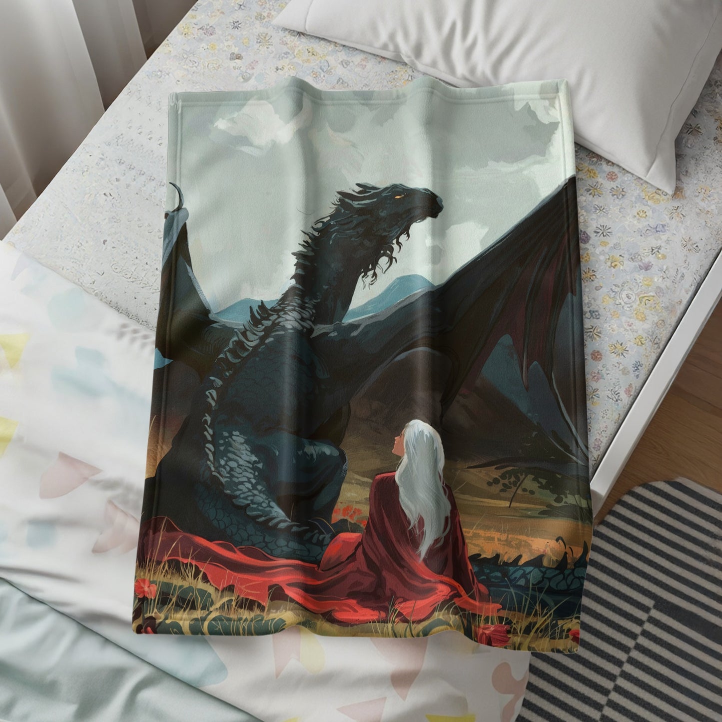 Regal Dragon Guardian of Mystical Realms Blanket