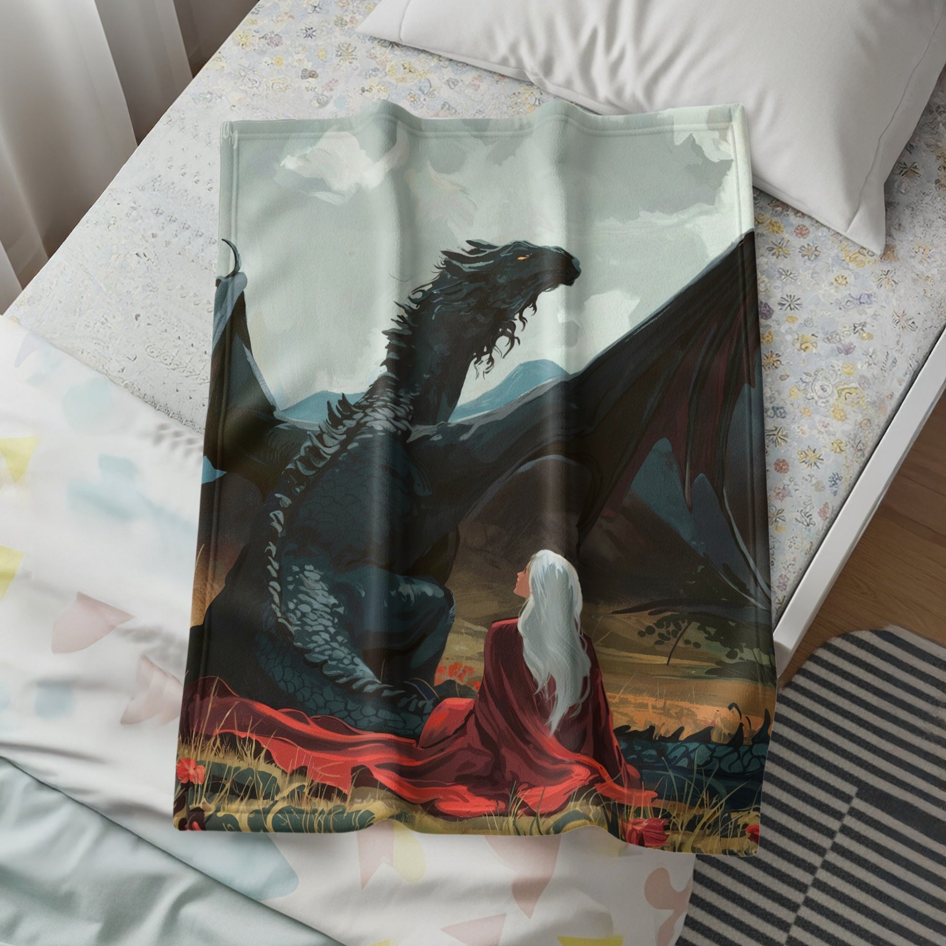 Regal Dragon Guardian of Mystical Realms Blanket