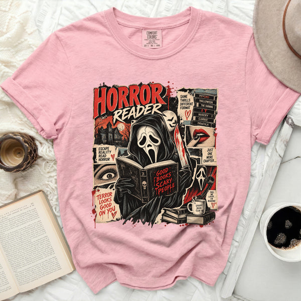 Horror Reader Graphic Tee in Blossom