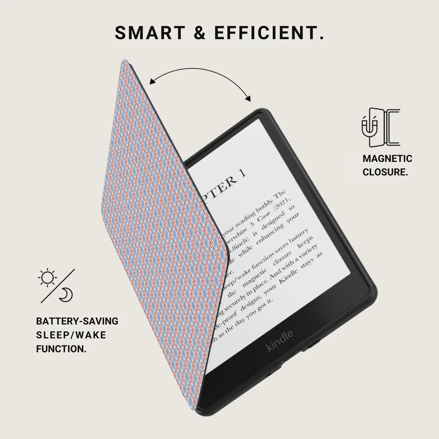 Smart and Efficient Kindle Cover with Magnetic Closure