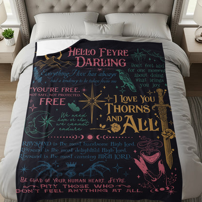 Hello Feyre Darling Inspirational Blanket