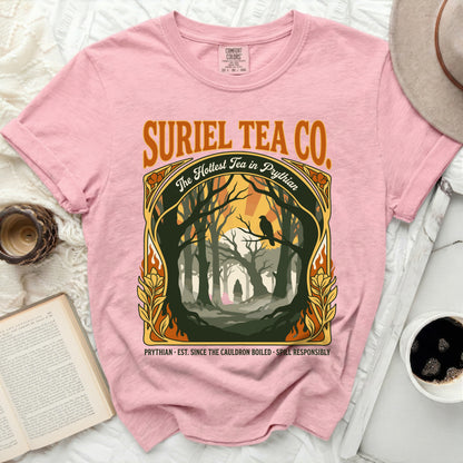 Suriel Tea Co. Prythian Est. Since the Cauldron Boiled t-shirt.