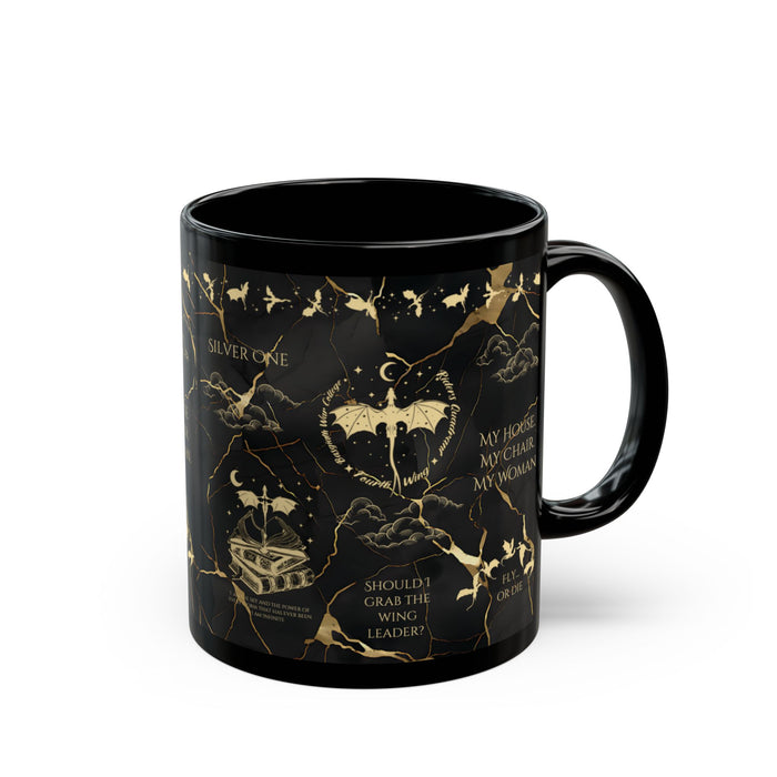Fourth Wing Black & Gold Mug - MagicMerchEmporium