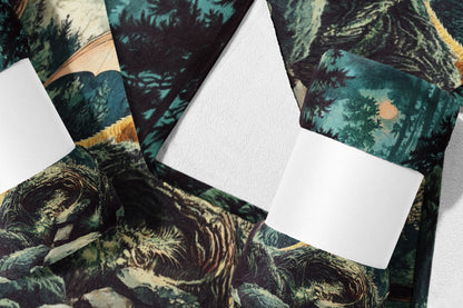 Enchanting Forest Scene with Moonlit Woods Bedding