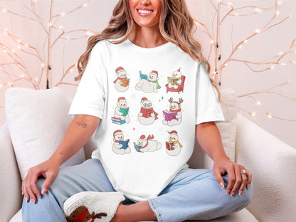 Festive Snowman Characters Relaxed Fit T-Shirt